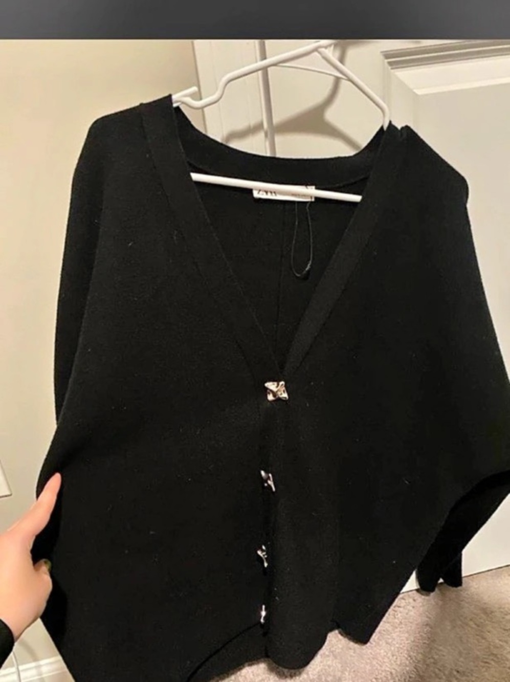 ZARA Black Button Front Cardigan Like New